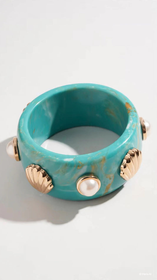 RESIN PEARL BANGLE 💛